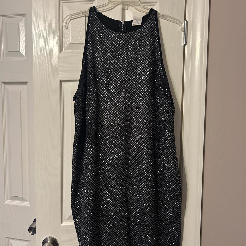 B Darlin Black and silver Sheath Mini Dress Halter Sleeveless